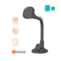 Dashboard and Windshield Mount Car phone Holder MX0155 with Magnetic 4N40 3200gs-black