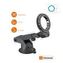 Dashboard and Windshield Mount Car phone Holder MX0157 with Magnetic 17N52 4400gs-black
