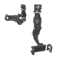 Universal Rearview Mirror Clip Phone Holder HD-1053(NE5362) for 4.0-7", 360° &  120° Rotation，ABS-black