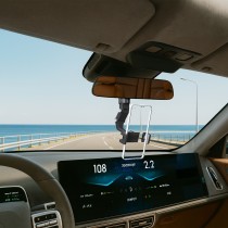 Universal Rearview Mirror Clip Phone Holder HD-1053(NE5362) for 4.0-7", 360° &  120° Rotation，ABS-black