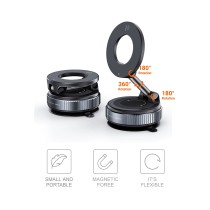 Manual Vacuum Suction Magnetic Car Phone Holder HD-1068 17N45 4500GS -black
