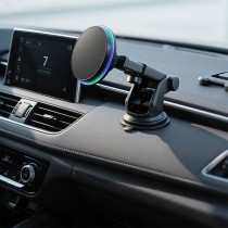 Dashboard and Windshield Car Magnetic wireless charger TA0447-01 15W Type-C ABS-black
