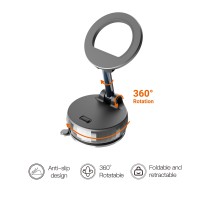 Manual Vacuum Suction Magnetic Car Phone Holder HD-1070 17N45 4500GS -black