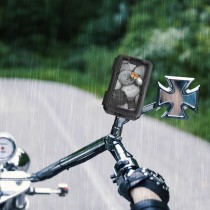 Motorcycle Holder WE5145 4-7" ,Waterproof IPX6 Cover ,rear mirror