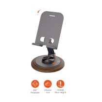 Mobile & Ipad tablet holder HD-1067 360 Rotation Metal+wooden