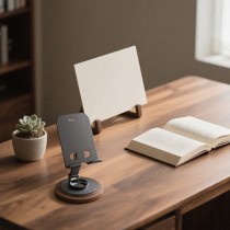 Mobile & Ipad tablet holder HD-1067 360 Rotation Metal+wooden