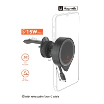 Car magnetic Wireless Charger MX0058 15W with Type-C cable（20W）-black