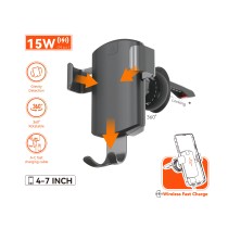 Car Wireless Charger MX0059 15W Type-C-black