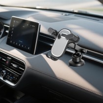 NE5290-02 Dashboard and Windshield Stretch 85-151mm & Rotatable Gravity Holder NE5290-CV Silver Decor for 4-7", ABS