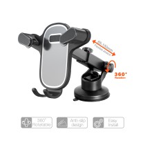 NE5290-02 Dashboard and Windshield Stretch 85-151mm & Rotatable Gravity Holder NE5290-CV Silver Decor for 4-7", ABS