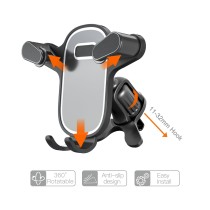 NE5290-02 Dashboard and Windshield Stretch 85-151mm & Rotatable Gravity Holder NE5290-CV Silver Decor for 4-7", ABS