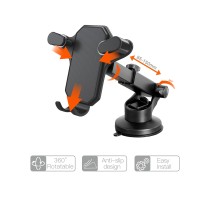 TE5042-02 Dashboard and Windshield Stretch 85-152mm & Rotatable Gravity Holder TE5042-CV Hexagan for 4-7", ABS