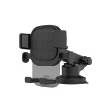 TE5086-02 Dashboard and Windshield Stretch 85-154mm & Rotatable Automatical Button Holder Transparent Series Balck 2 for 4-7"