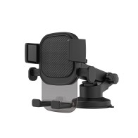 TE5086-02 Dashboard and Windshield Stretch 85-154mm & Rotatable Automatical Button Holder Transparent Series Balck 2 for 4-7"