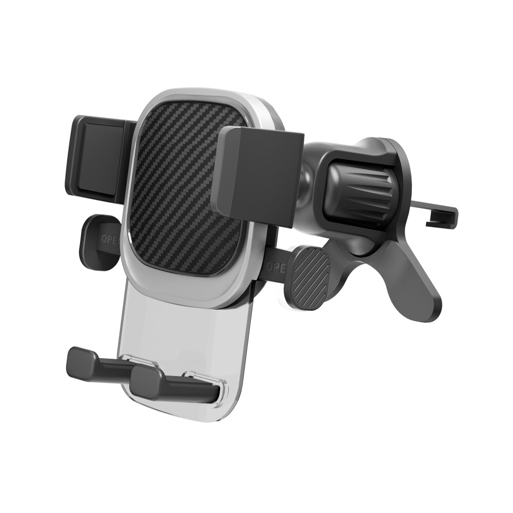 TE5087-07 Airvent Wing Automatical Button Holder TE5087-CV Transparent Series Silver Decor for 4-7", ABS & PC