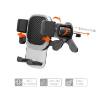 TE5087-07 Airvent Wing Automatical Button Holder TE5087-CV Transparent Series Silver Decor for 4-7", ABS & PC