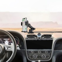 WCV-02 Dashboard and Windshield Stretch 85-156mm & Rotatable Automatical Button Holder WCV Transparent Series for 4-7", ABS & PC