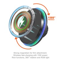 Magnetic wireless charger TA0447-CV 15W Type-C ABS-black